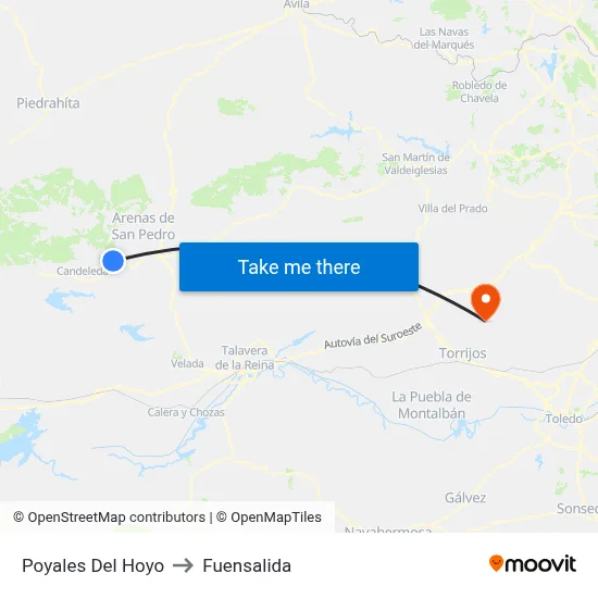 Poyales Del Hoyo to Fuensalida map