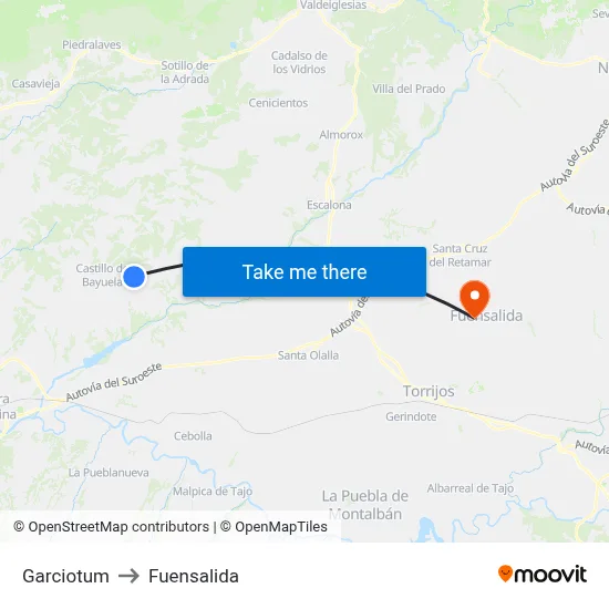 Garciotum to Fuensalida map