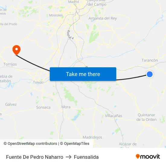 Fuente De Pedro Naharro to Fuensalida map