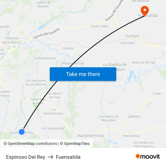 Espinoso Del Rey to Fuensalida map