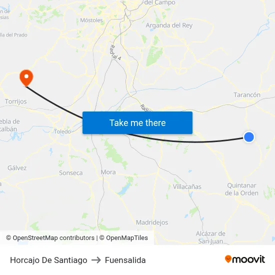 Horcajo De Santiago to Fuensalida map