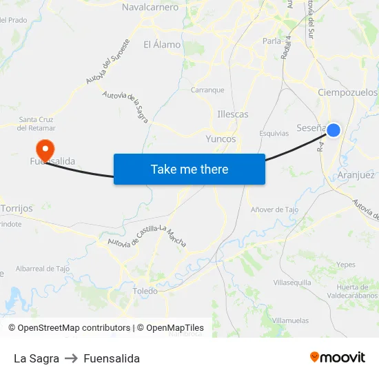 La Sagra to Fuensalida map