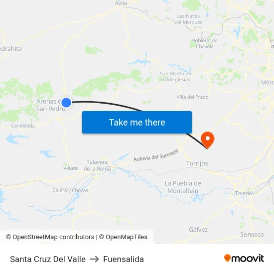 Santa Cruz Del Valle to Fuensalida map