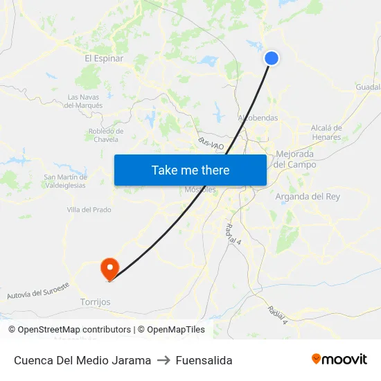 Cuenca Del Medio Jarama to Fuensalida map