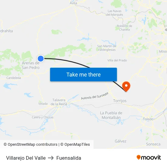 Villarejo Del Valle to Fuensalida map