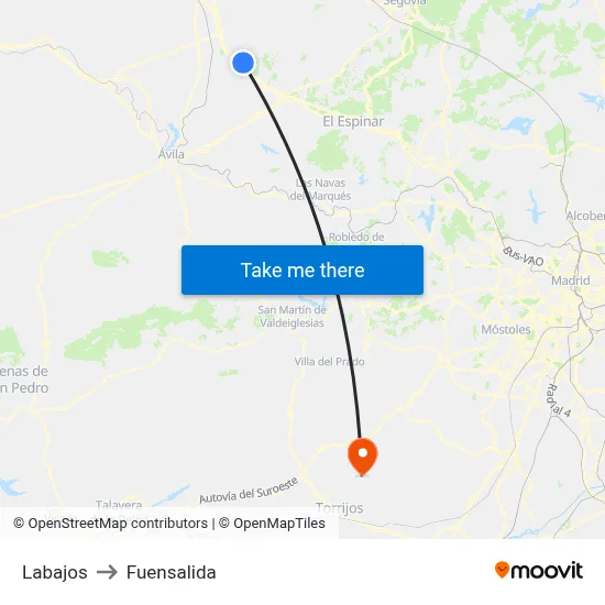 Labajos to Fuensalida map
