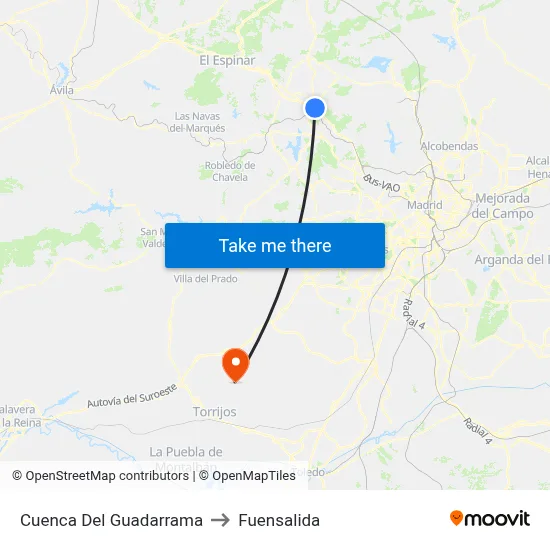 Cuenca Del Guadarrama to Fuensalida map