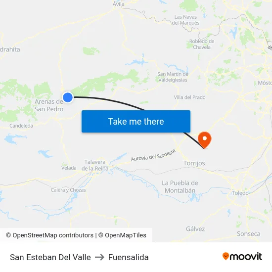 San Esteban Del Valle to Fuensalida map