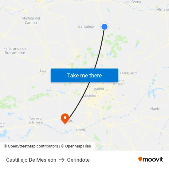 Castillejo De Mesleón to Gerindote map