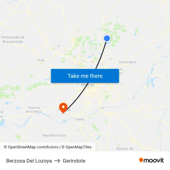 Berzosa Del Lozoya to Gerindote map