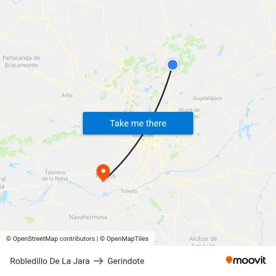 Robledillo De La Jara to Gerindote map