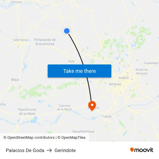 Palacios De Goda to Gerindote map