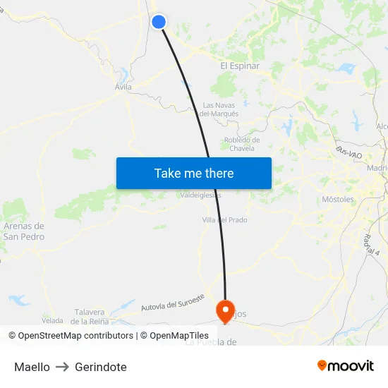 Maello to Gerindote map