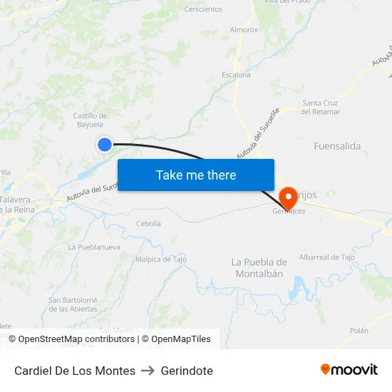 Cardiel De Los Montes to Gerindote map