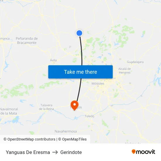 Yanguas De Eresma to Gerindote map