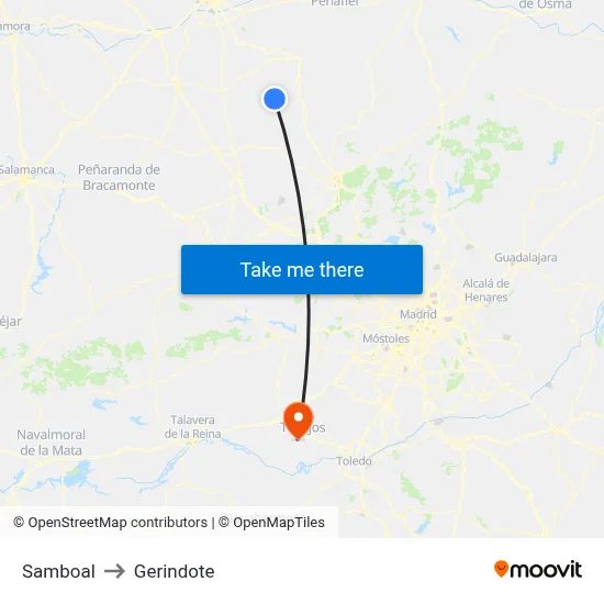 Samboal to Gerindote map