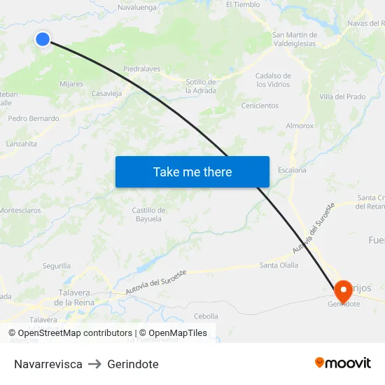 Navarrevisca to Gerindote map