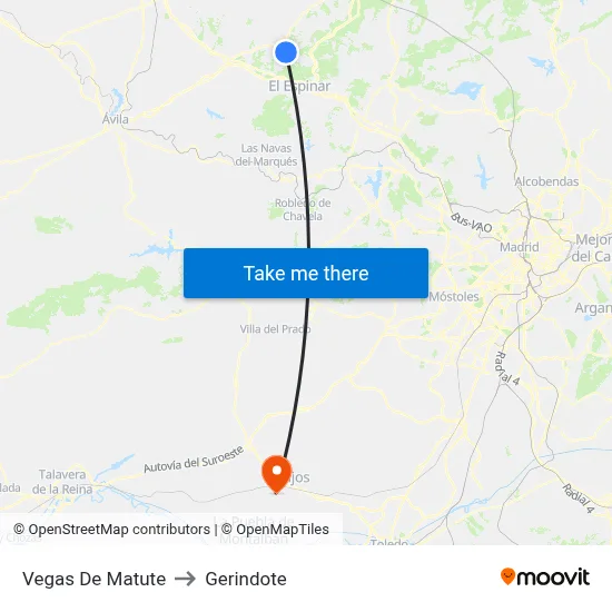 Vegas De Matute to Gerindote map