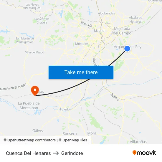 Cuenca Del Henares to Gerindote map