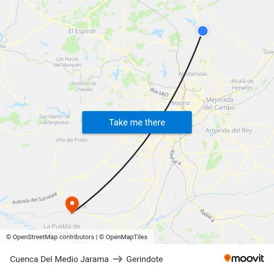 Cuenca Del Medio Jarama to Gerindote map
