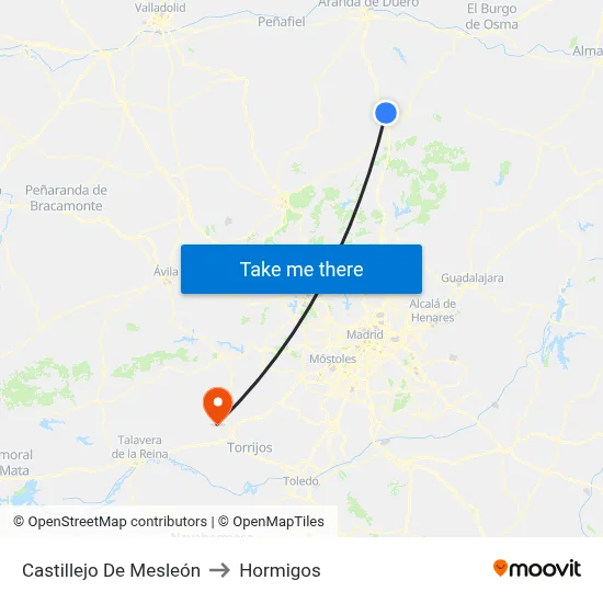 Castillejo De Mesleón to Hormigos map