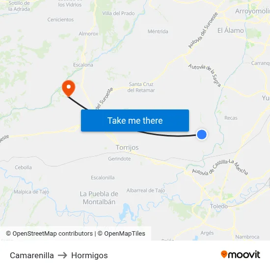 Camarenilla to Hormigos map