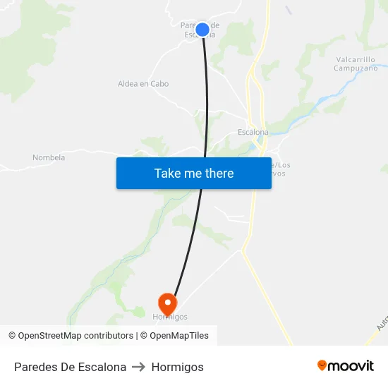 Paredes De Escalona to Hormigos map