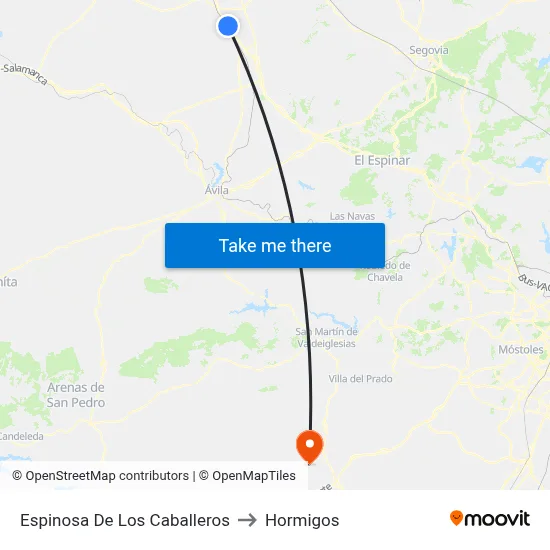 Espinosa De Los Caballeros to Hormigos map