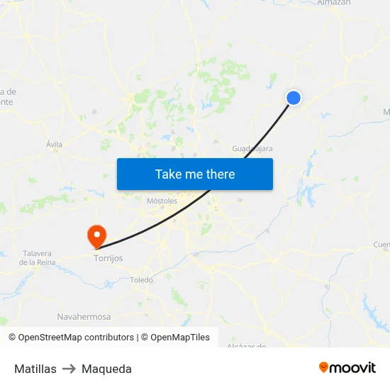Matillas to Maqueda map