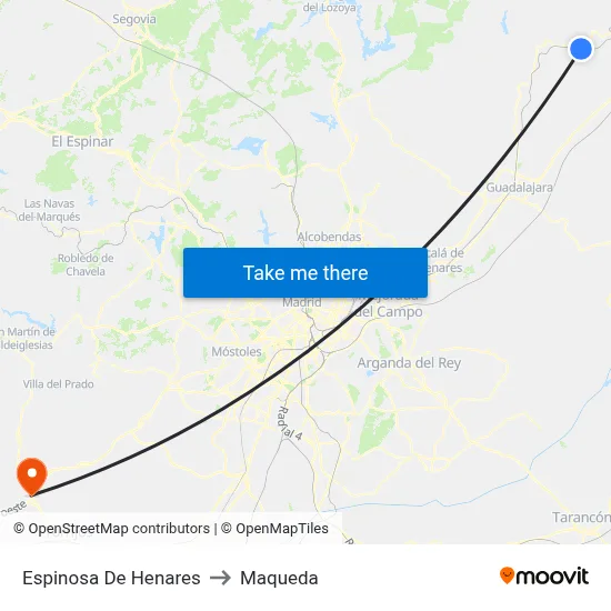 Espinosa De Henares to Maqueda map