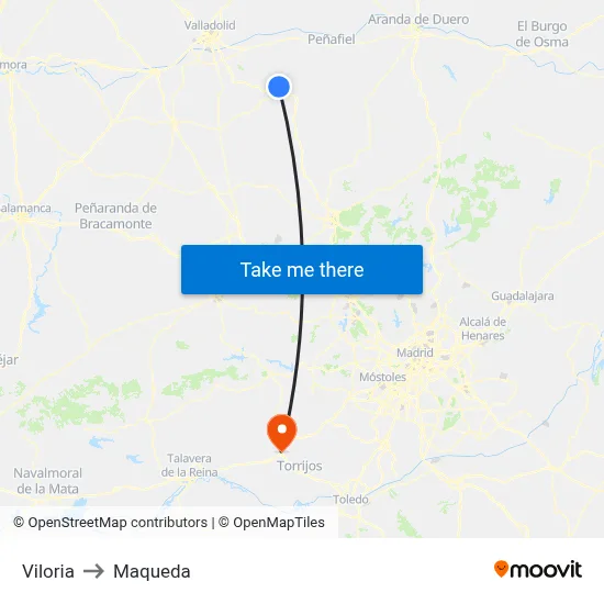 Viloria to Maqueda map
