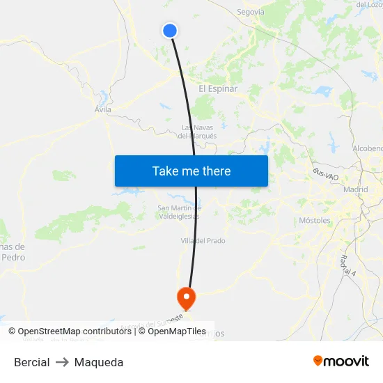 Bercial to Maqueda map