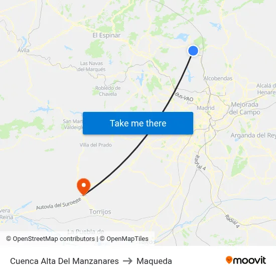 Cuenca Alta Del Manzanares to Maqueda map