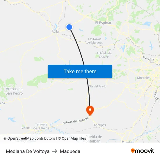 Mediana De Voltoya to Maqueda map