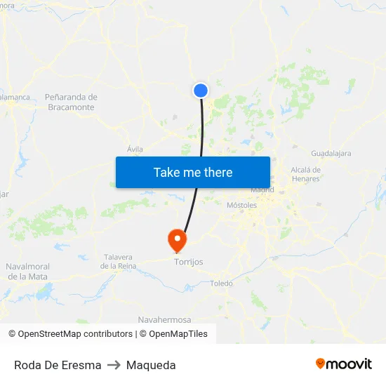 Roda De Eresma to Maqueda map