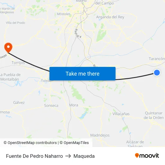 Fuente De Pedro Naharro to Maqueda map