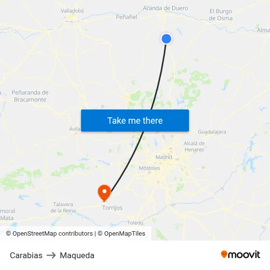 Carabias to Maqueda map