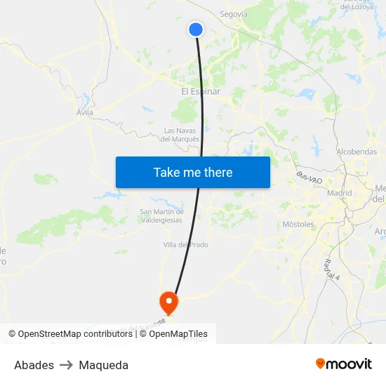 Abades to Maqueda map