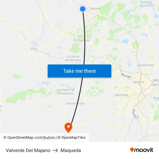Valverde Del Majano to Maqueda map