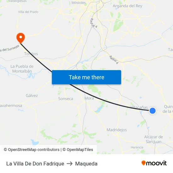 La Villa De Don Fadrique to Maqueda map