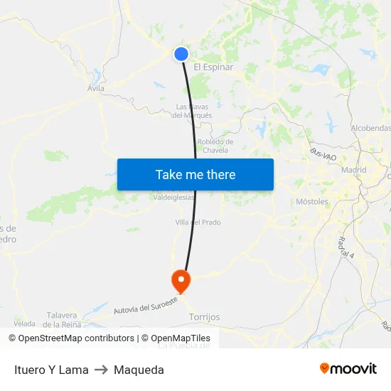 Ituero Y Lama to Maqueda map