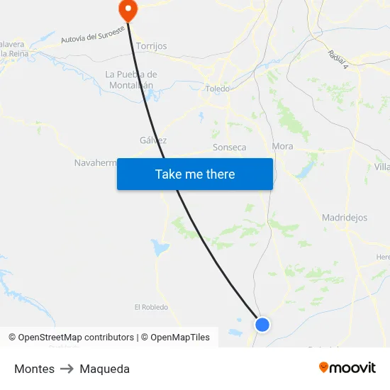 Montes to Maqueda map