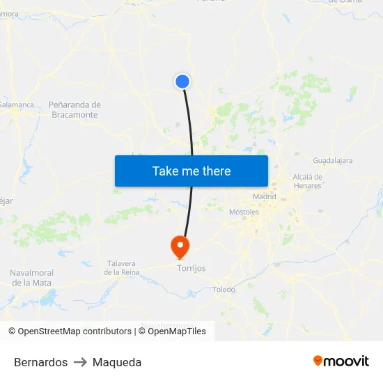 Bernardos to Maqueda map