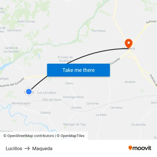 Lucillos to Maqueda map