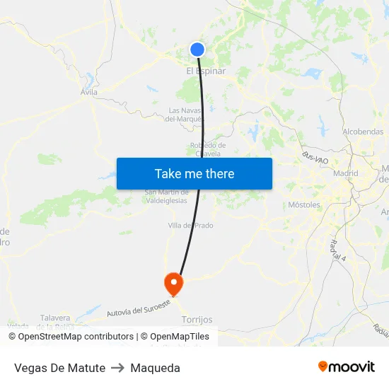 Vegas De Matute to Maqueda map