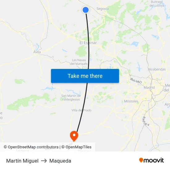 Martín Miguel to Maqueda map