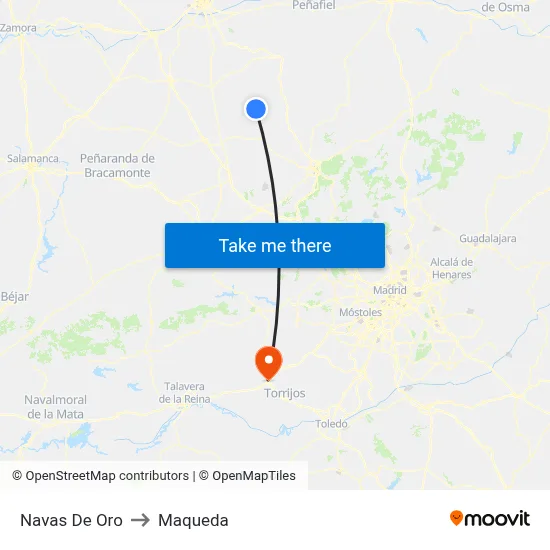 Navas De Oro to Maqueda map