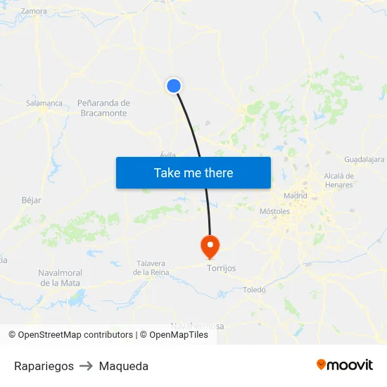 Rapariegos to Maqueda map