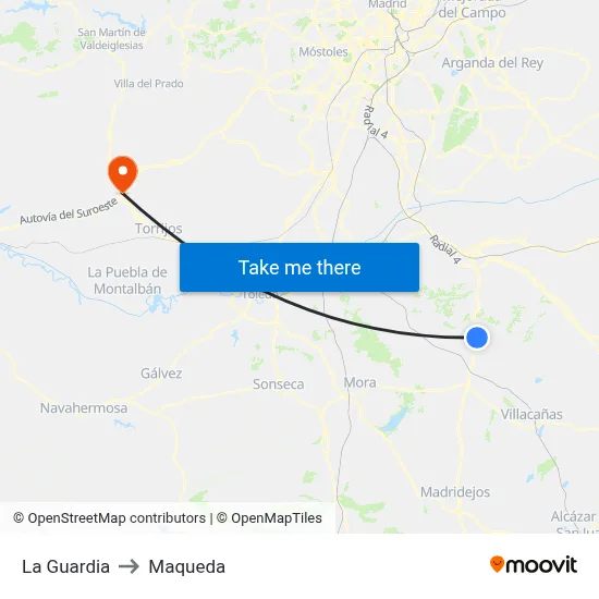 La Guardia to Maqueda map