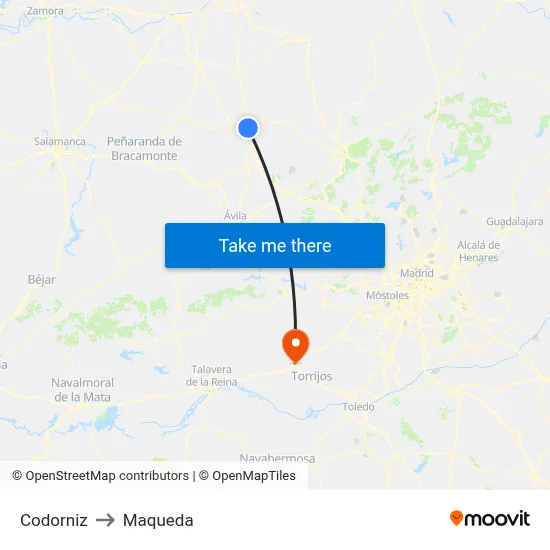 Codorniz to Maqueda map